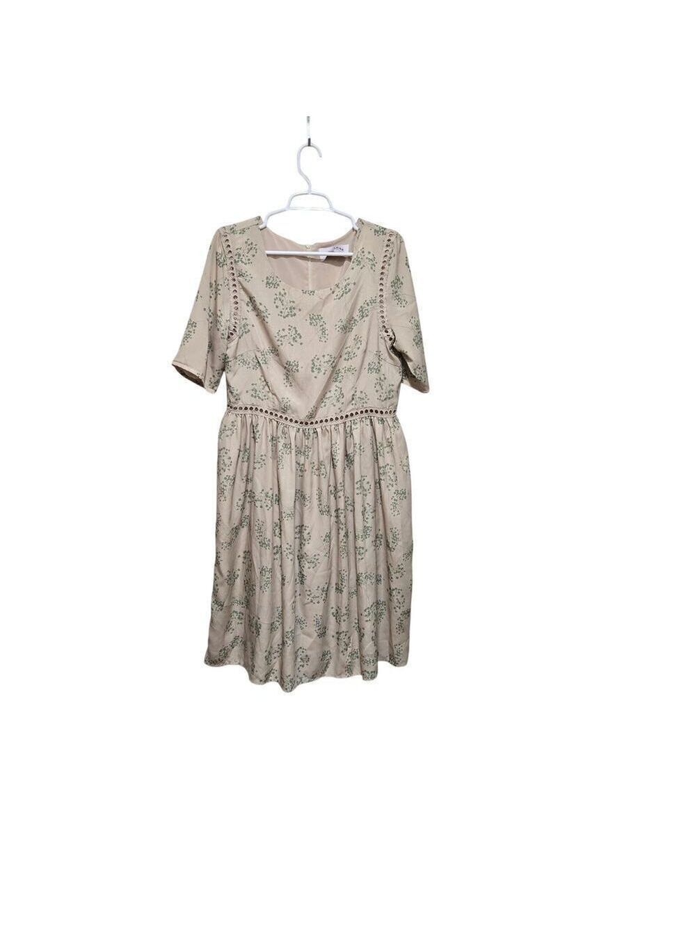 JessaKae Floral Lace Trim Midi Dress Large Cottagecore Romantic